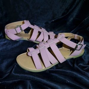 Qupid Blush Pink Gladiator Strap Sandals Size 7